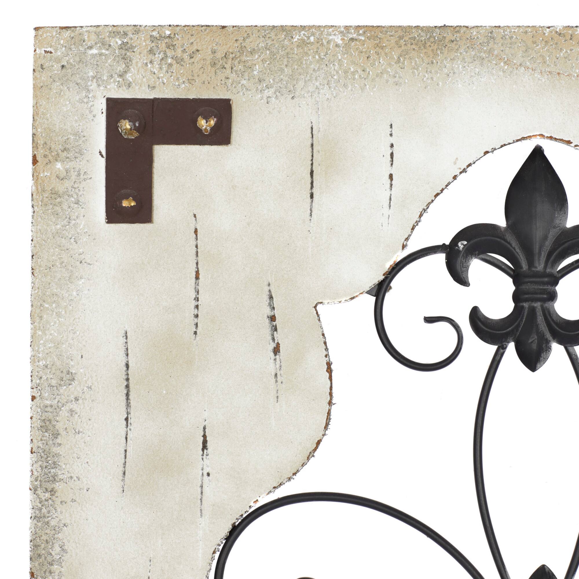 Cream & Brown French Wood & Metal Wall Décor